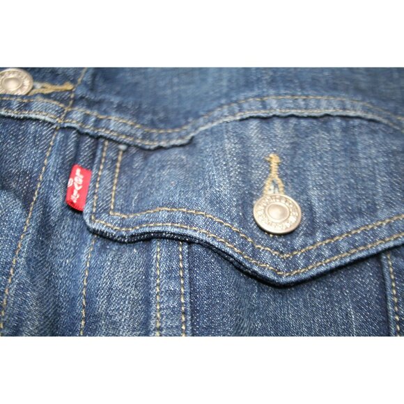 Levis S40116 Trucker Denim Jacket XL Dark Wash Classic Americana Jean Jacket - Picture 6 of 10